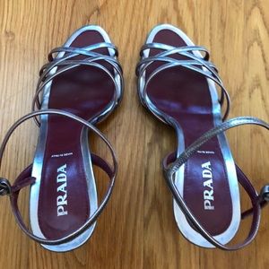 Prada metallic heels, excellent condition